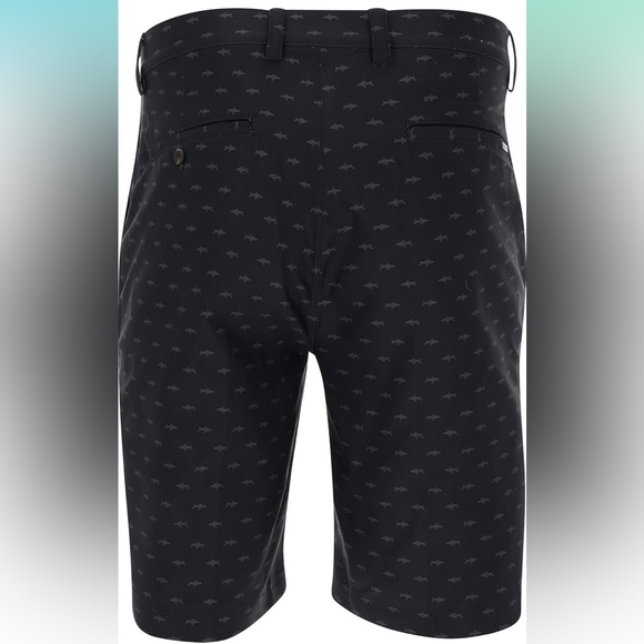Greg Norman ML75 MicroLux Hybrid Shark Print Black Shorts Men Swim Board 36 New - Picture 5 of 5
